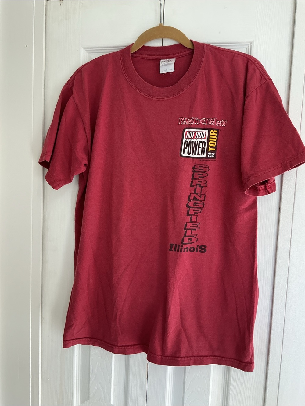 Hot Rod Power Tour 2005 Springfield IL T-Shirt Mens Vintage Car Event Tee Red
